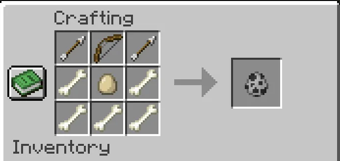 Рецепт крафта яйца призыва скелета из мода Craft-able Spawn Eggs.