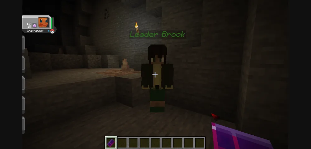 Персонаж в стиле тренера из мода Cobblemon.