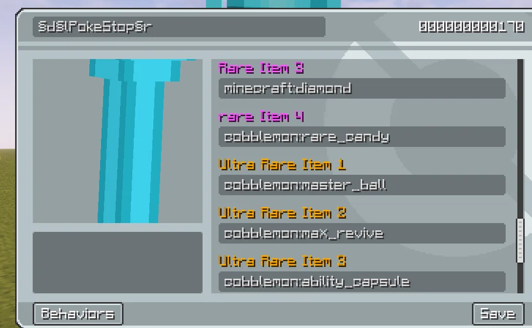 Интерфейс графического редактора пулов добычи (Loot Pools) в моде CobbleStops.