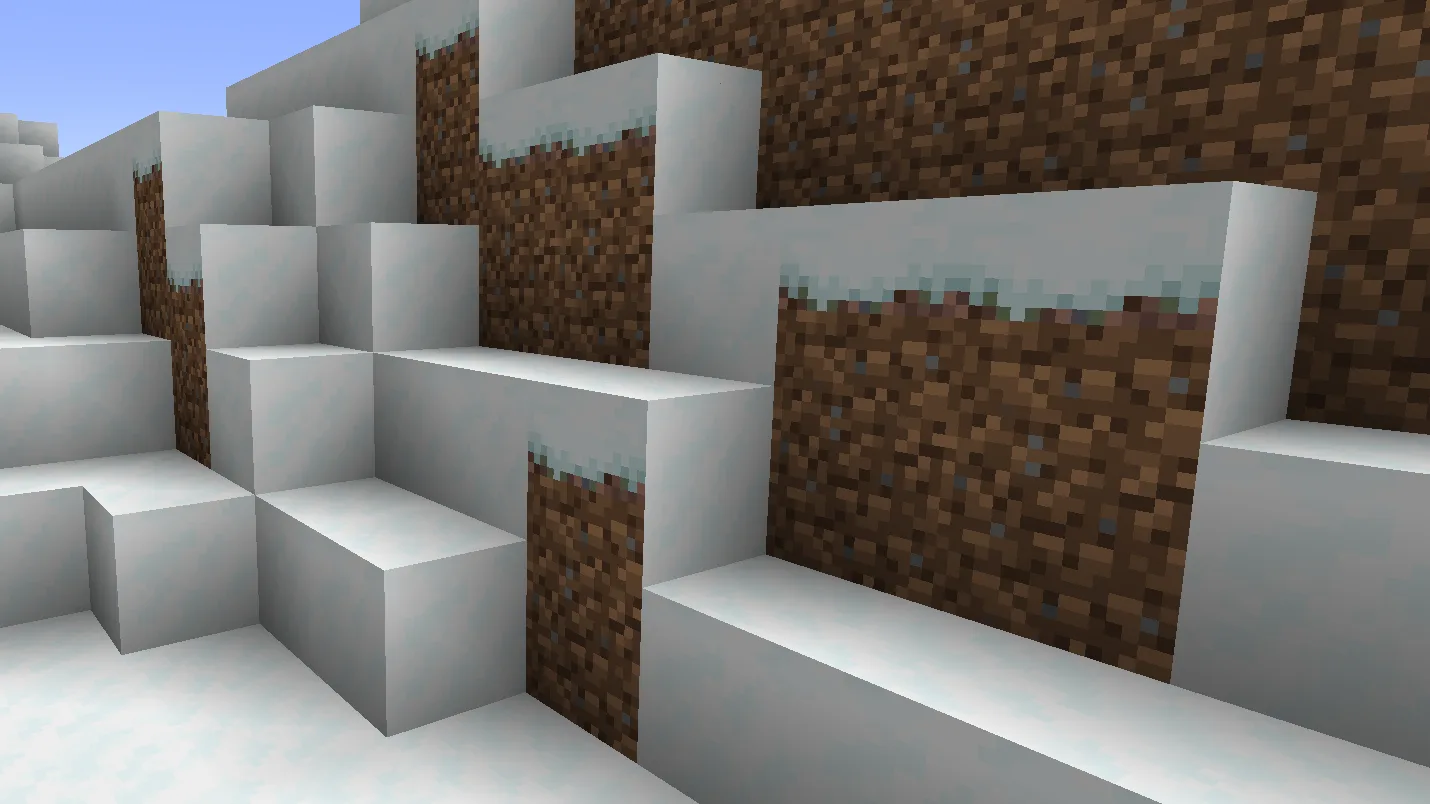 Скриншот мода BetterGrassify: заснеженная трава с улучшенными текстурами.