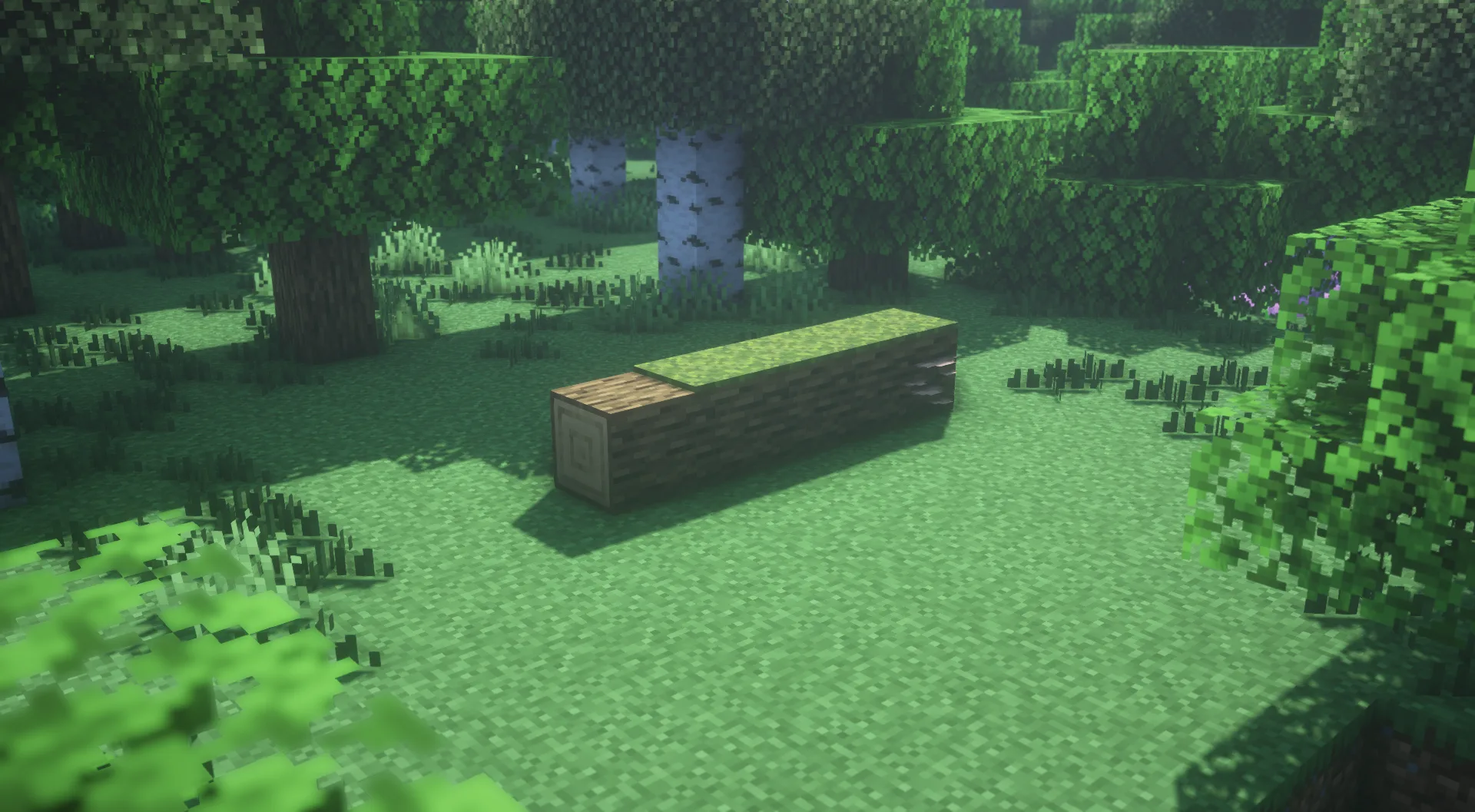 Упавшие бревна, ростки и грибы на деревьях в лесных биомах мода Sprout.