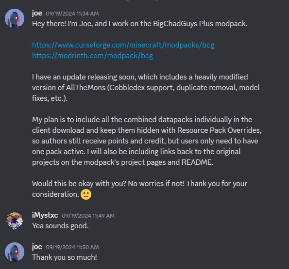 Скриншот с демонстрацией согласия автора на использование контента в проекте BCG x AllTheMons.