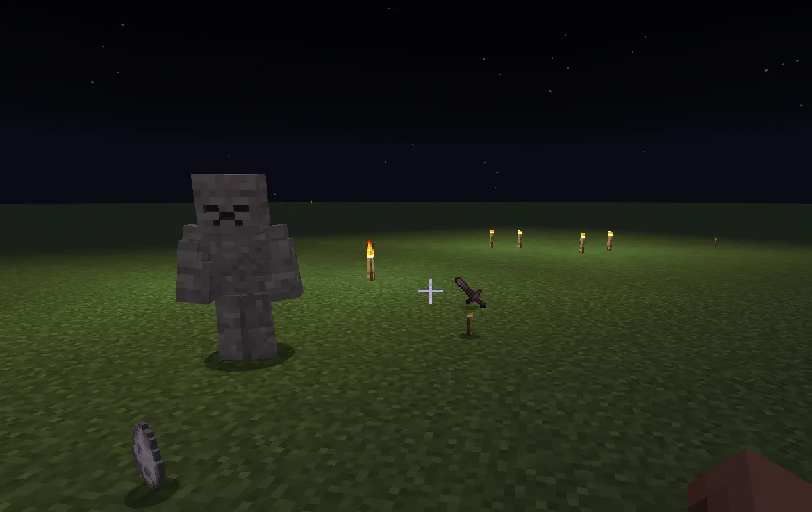 Каменщик из мода ThunderSheep's Creatures в тестовом мире