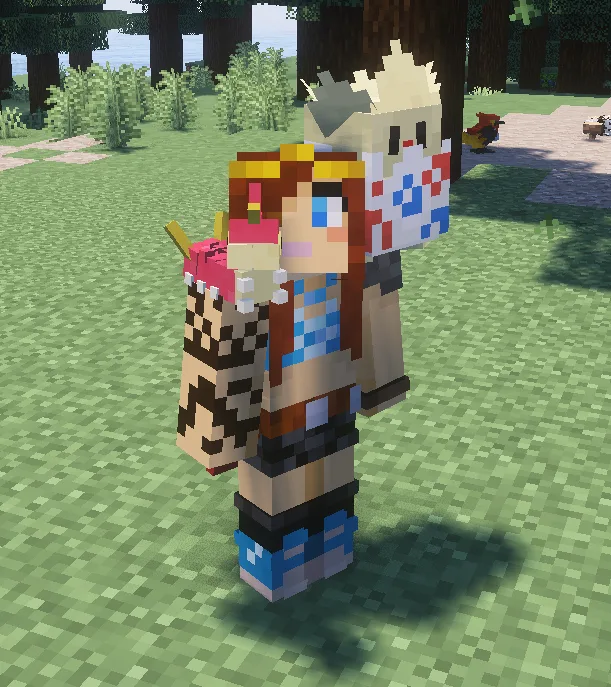 Вурмпл и Тогепи из мода Cobblemon Shoulder Mounts.