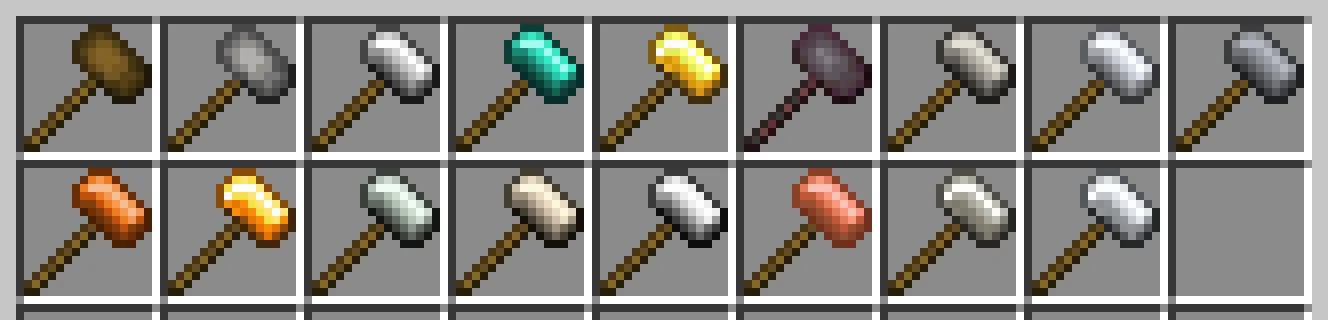 Различные виды молотов из мода Zeph's Hammers