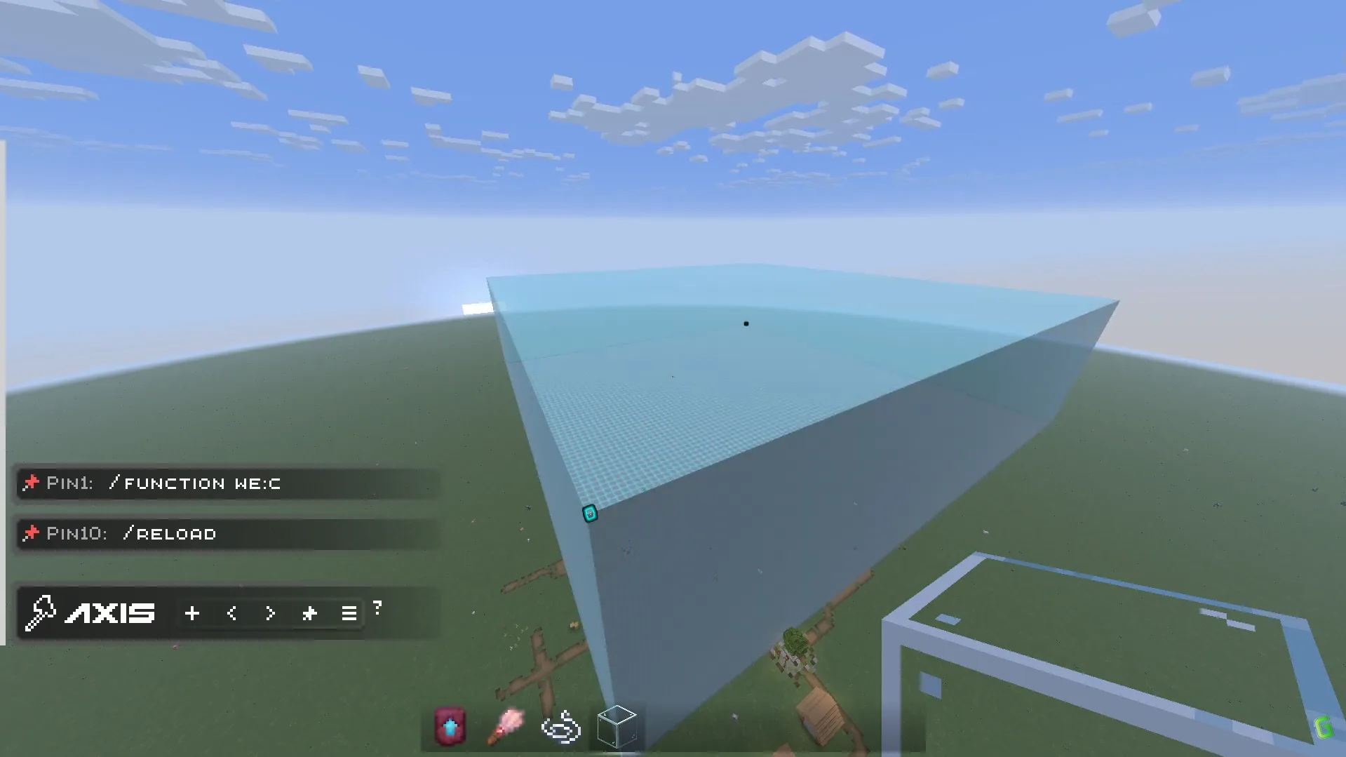 Демонстрация работы мода Axis WorldEditor: массовая замена 5 миллионов блоков с возможностью отмены действия.