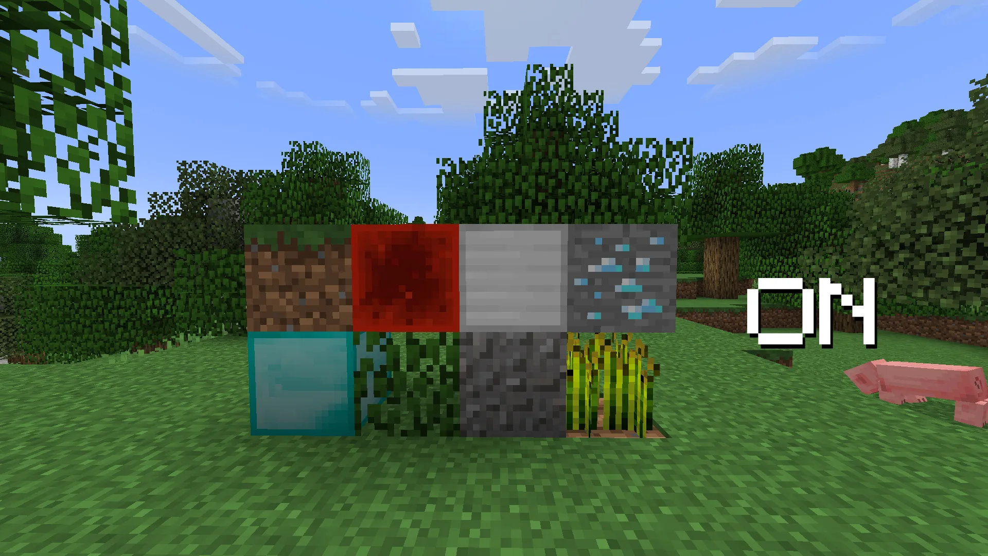 Текстуры Minecraft с включенным ресурс-паком Programmer Art Lite