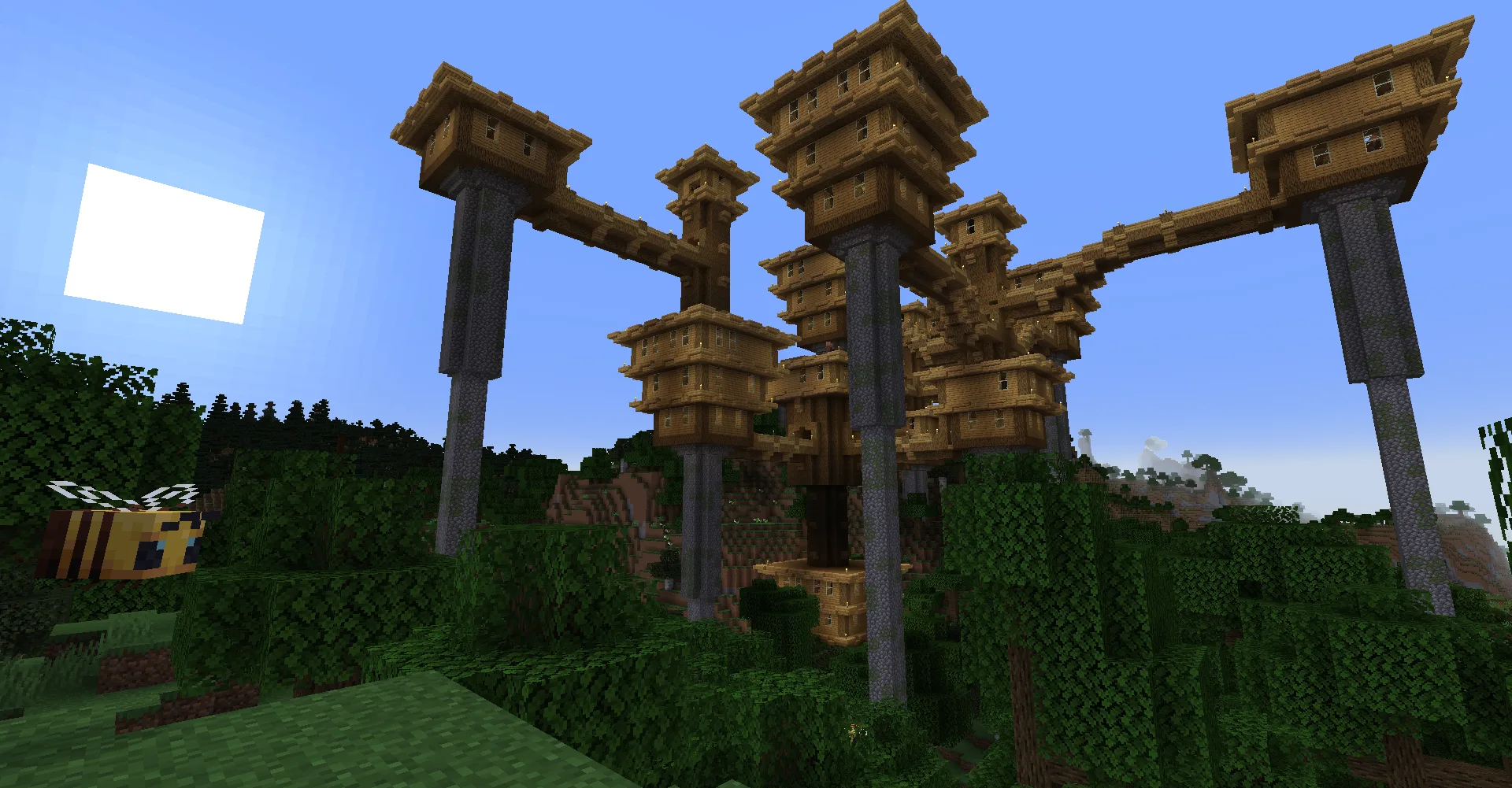 Minecraft-структура: город в обычном мире из мода Repurposed Structures.