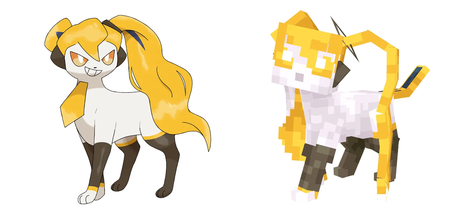 Nerueon, покемон нормального типа из проекта Cobblemon Triple Bakalutions.