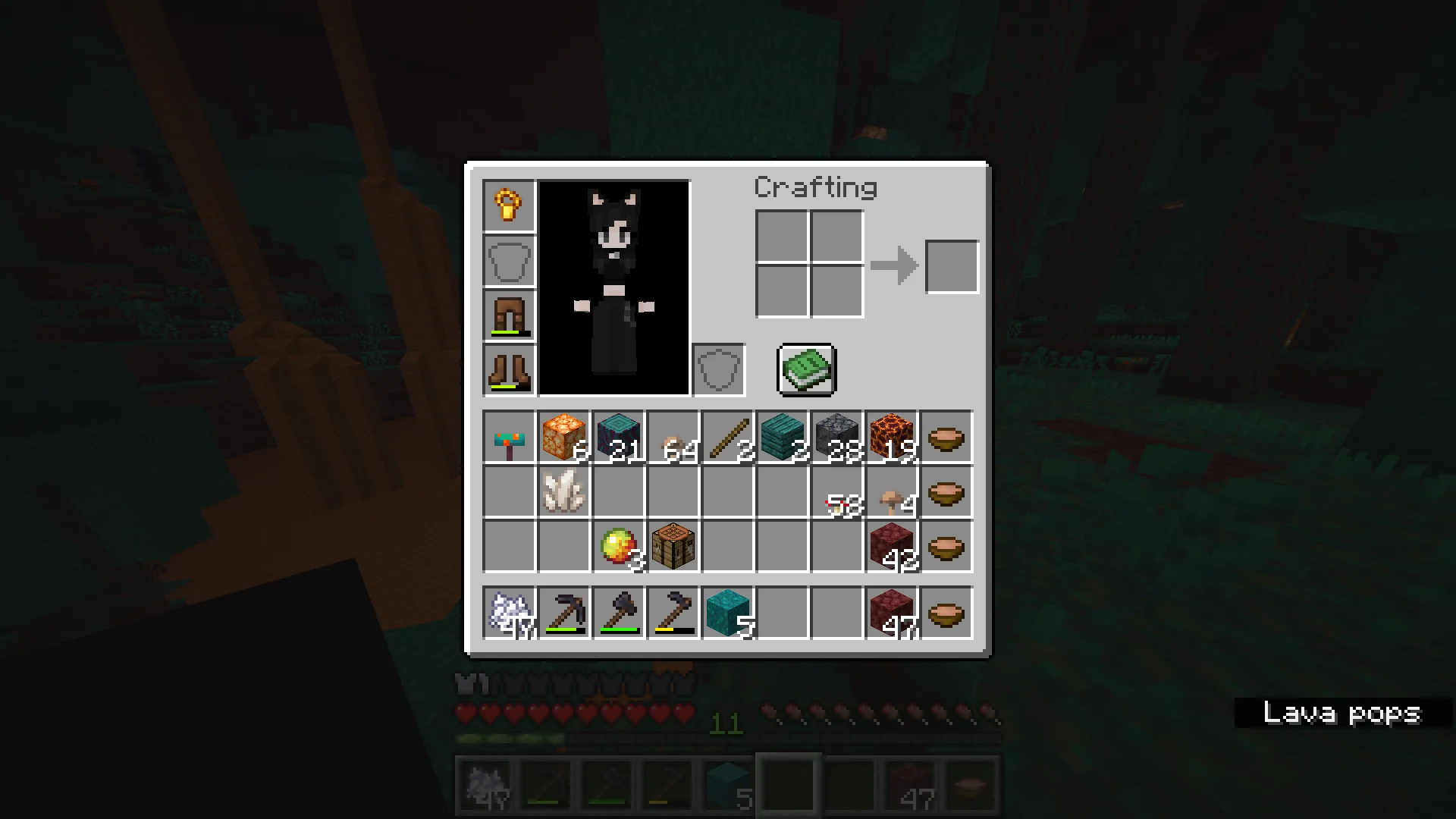 Инвентарь с предметами из мода Nether Tools