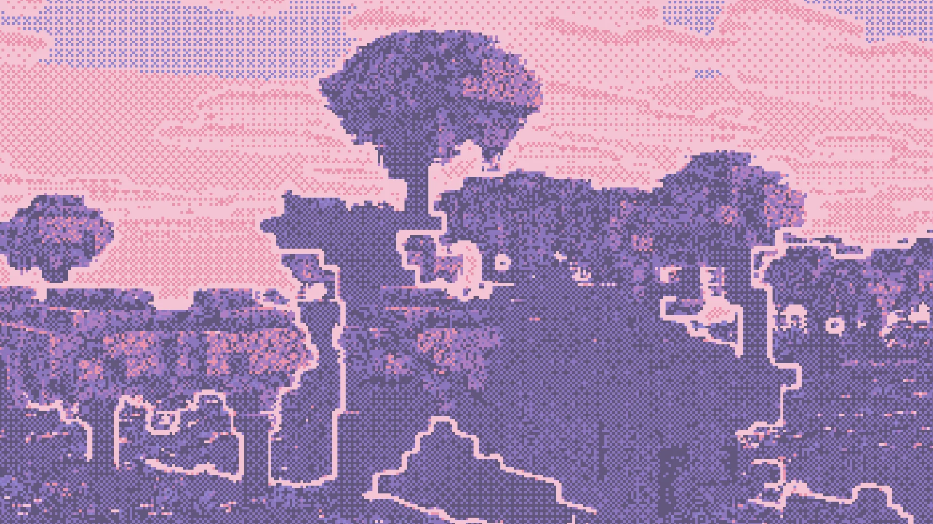 Вишневая роща с палитрой Cloudfrenzy Lospec.