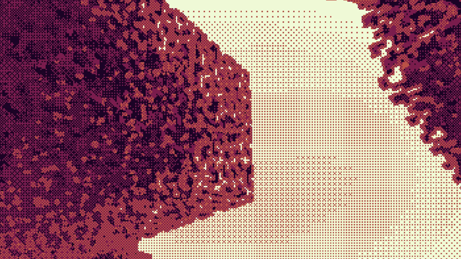 Березовые деревья, изображенные с использованием палитры Crimson Lospec.