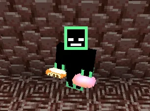 Игрок держит предметы Aburi Cheese Salmon и Truth of Abuti из мода Create: Abuti