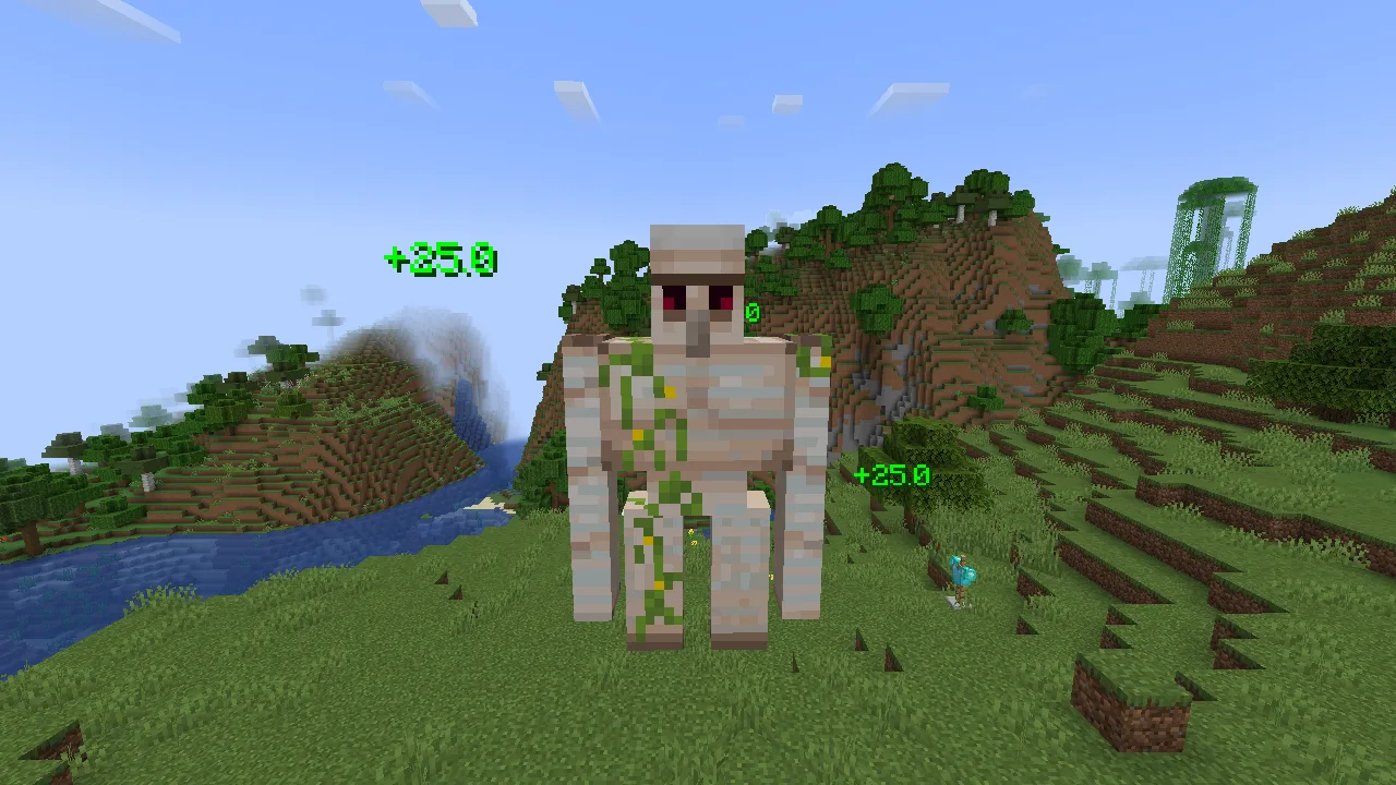 Железный голем, получающий лечение в моде Ouch!