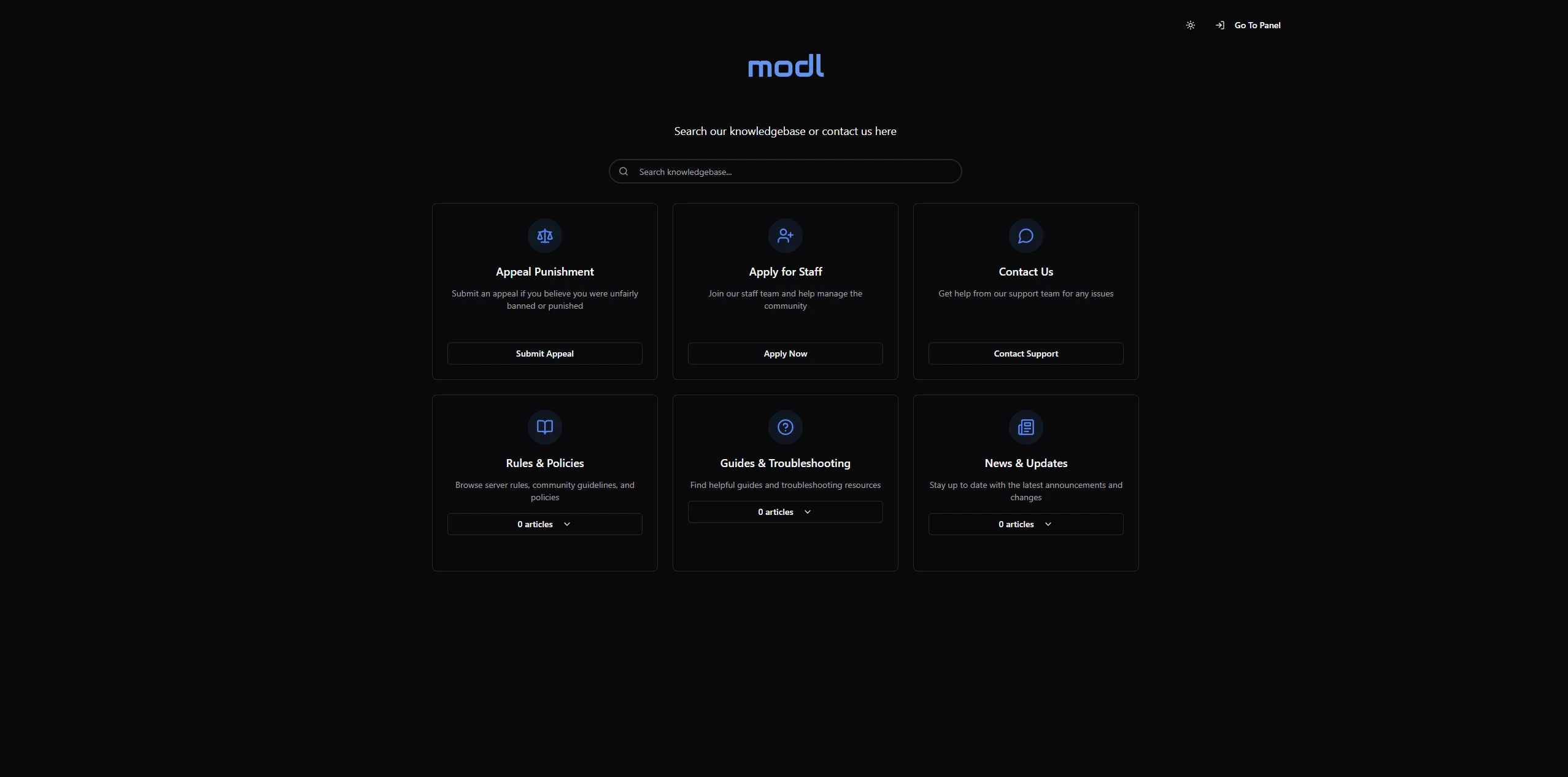 Публичная страница поддержки мода modl