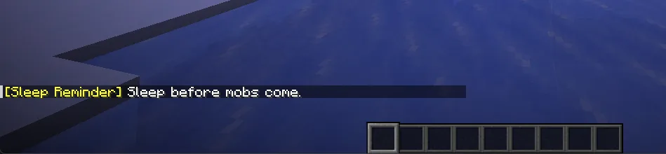 Интерфейс мода Sleep Reminder в игре Minecraft.