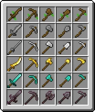 Разнообразные варианты инструментов в ресурс-паке Material Tools