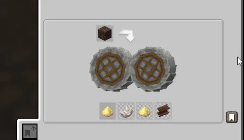 Скриншот игрового процесса мода Create: Nerfad, демонстрирующий получение светопыли путем дробления песка душ с шансом выпадения кварца и фрагментов незерита.