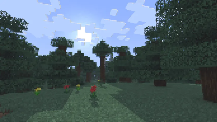 Шейдерпак retroview: вид на биом тайги.