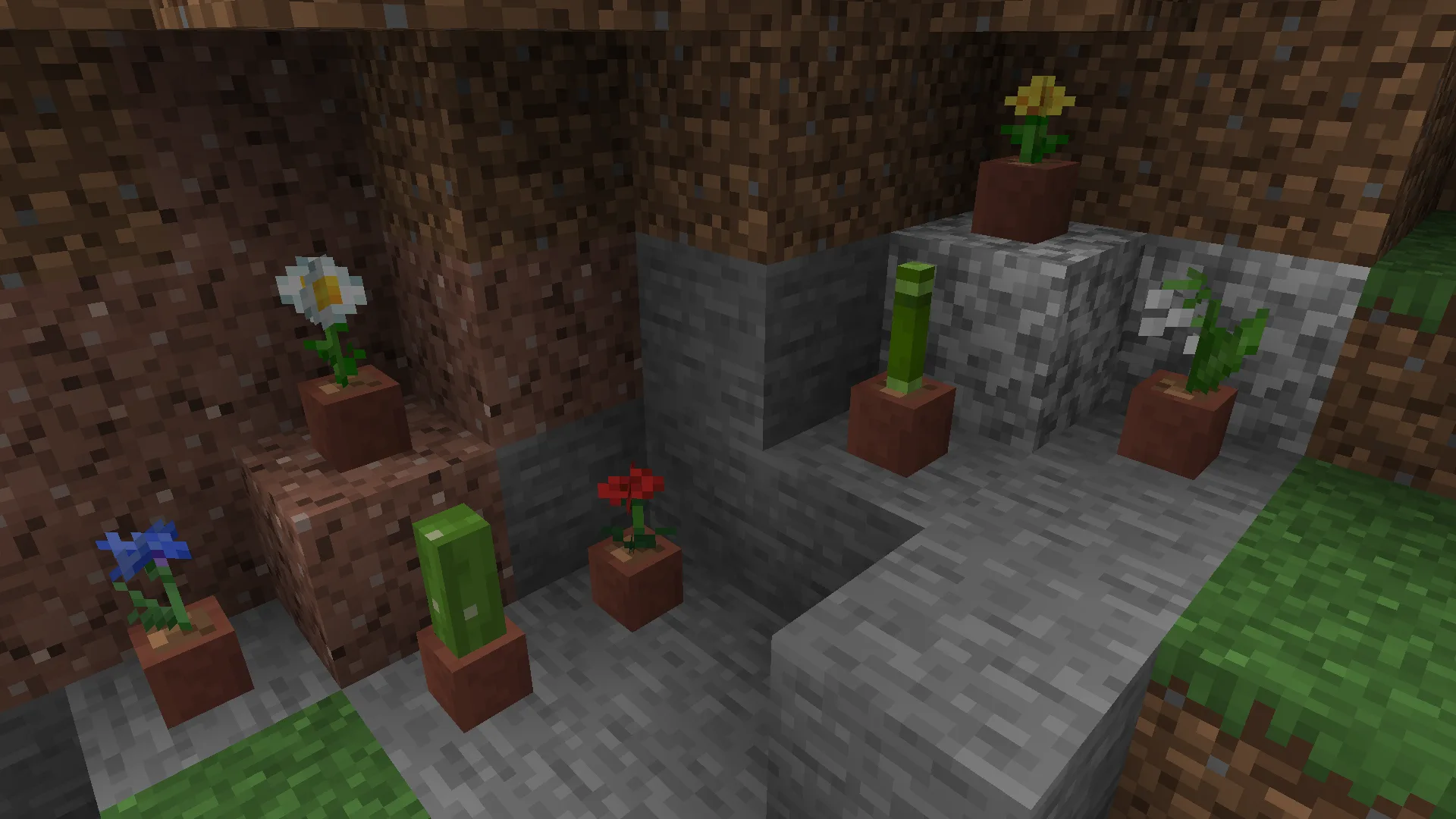 Упрощенная модель цветочного горшка в Minecraft