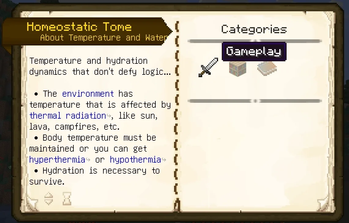 Внутриигровое руководство по моду Homeostatic, открытое на странице с описанием игровых механик.