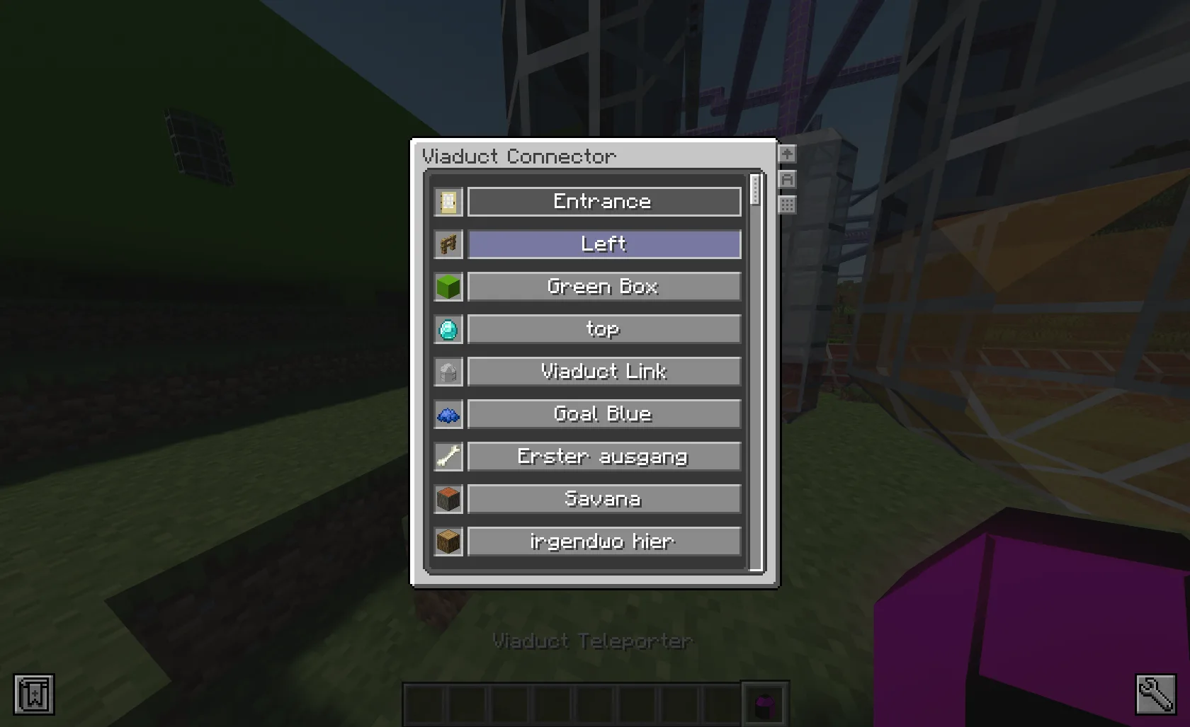 Полное меню мода PipeCraft
