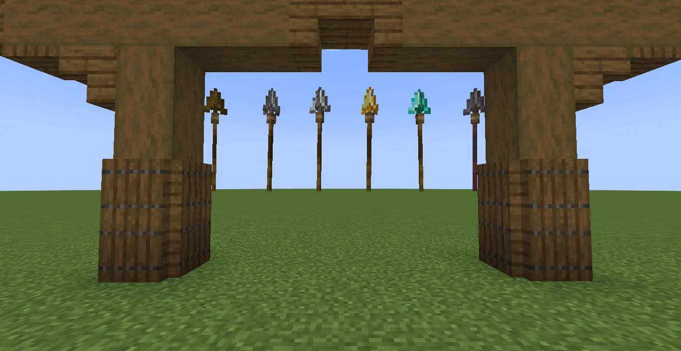 Сущности копий из мода Simple Spears.