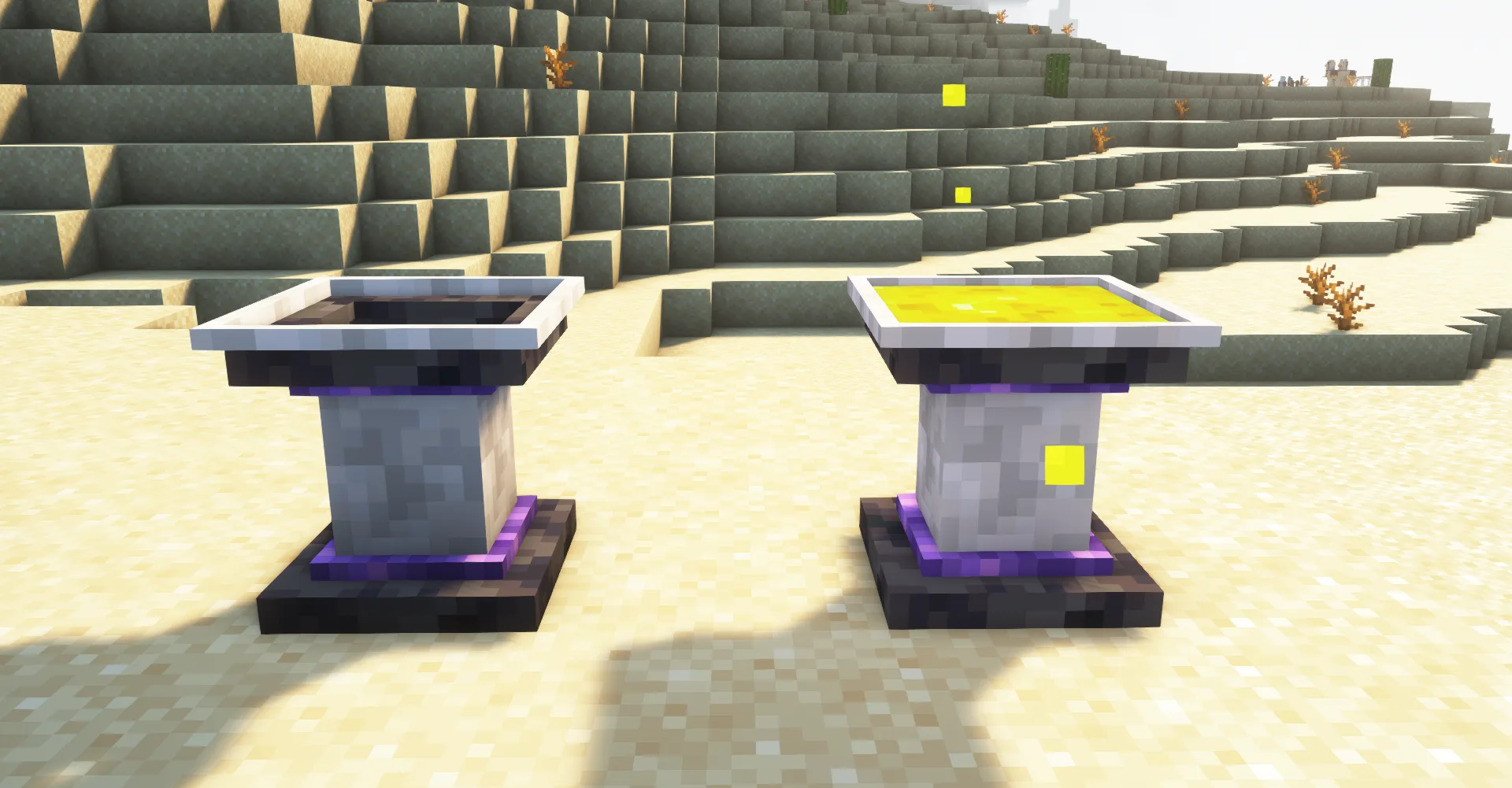 Скриншот проекта VillagersPlus: бассейн с зачарованным оформлением.