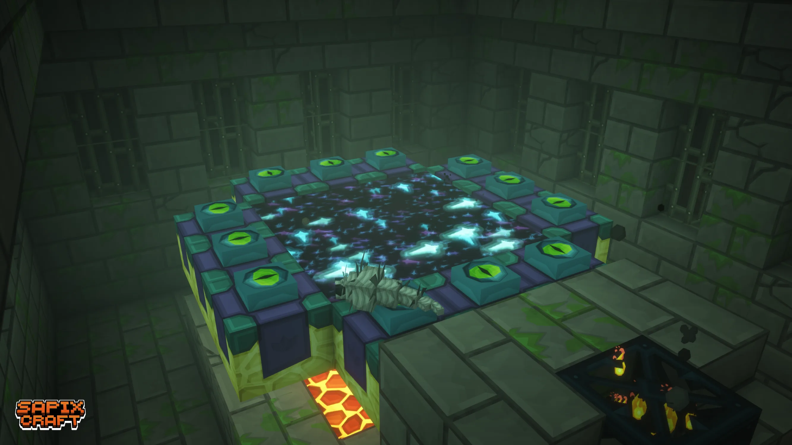 Портал в Энд и спавнер чешуйниц в крепости (Sapixcraft).