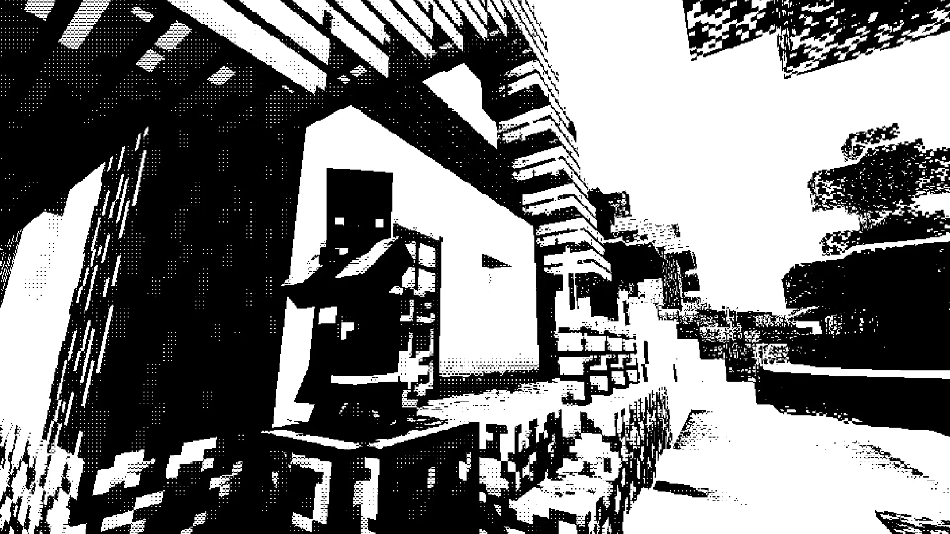 Житель деревни выходит из дома в Майнкрафте.