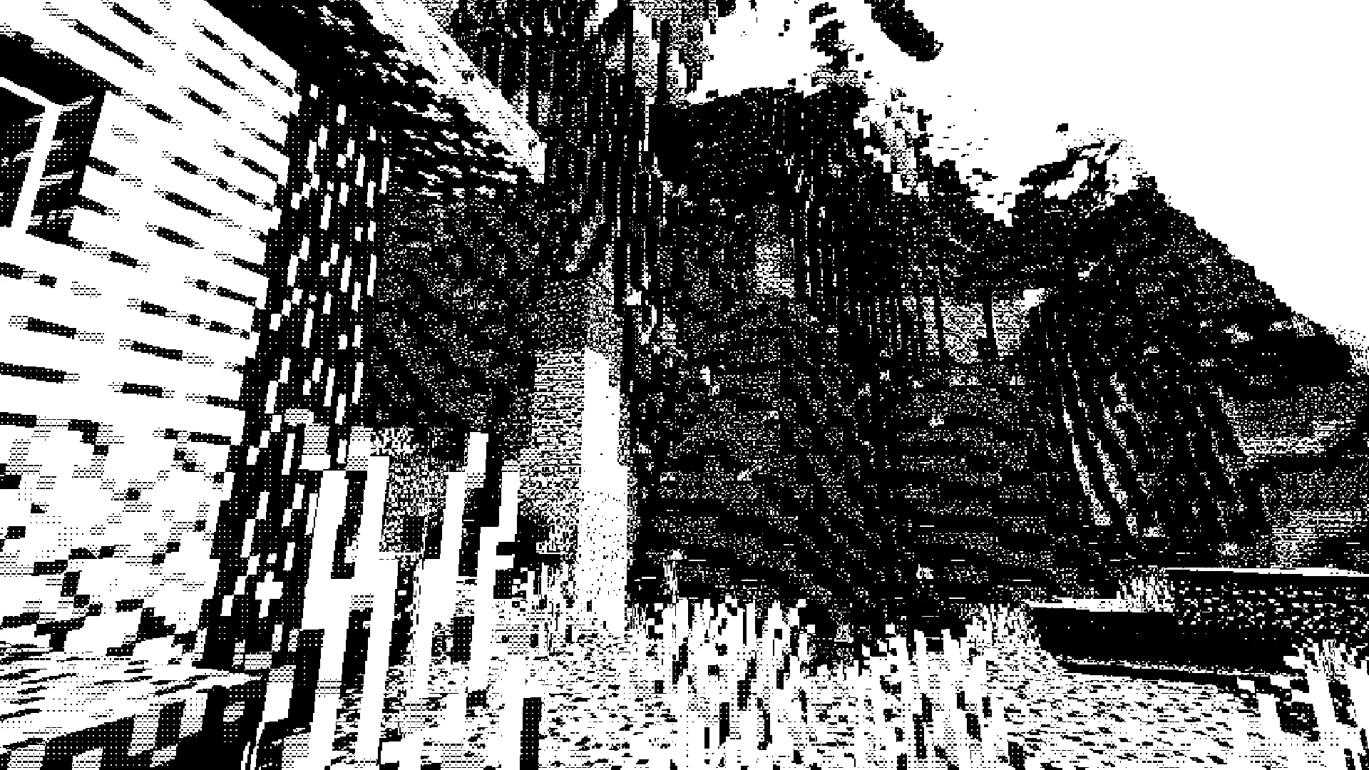 Дом в усиленном мире с шейдером Bitmap Vanilla Shader.