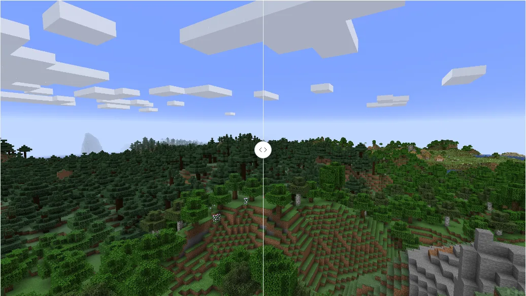 Скриншот с демонстрацией эффектов тумана в моде Embeddium (Rubidium) Extra.