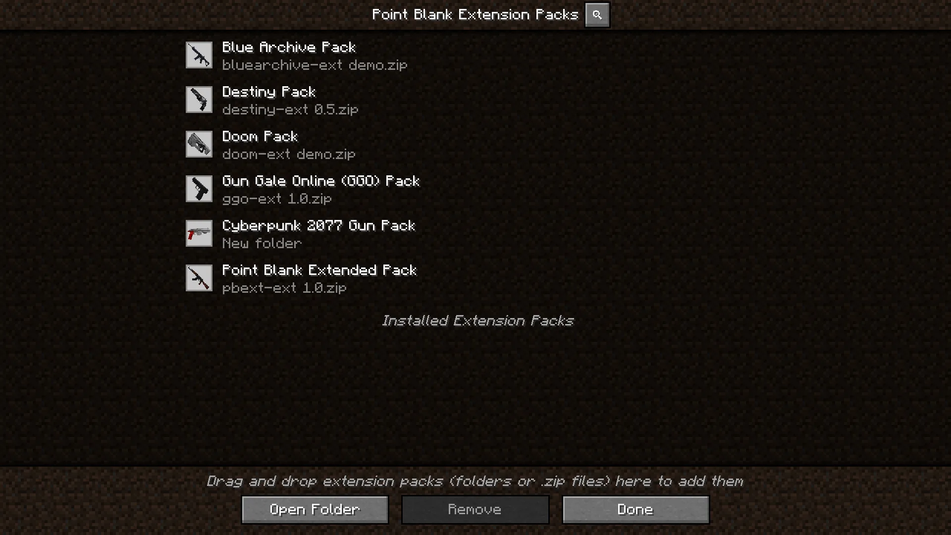 Меню выбора контент-паков в моде Vic's Point Blank.