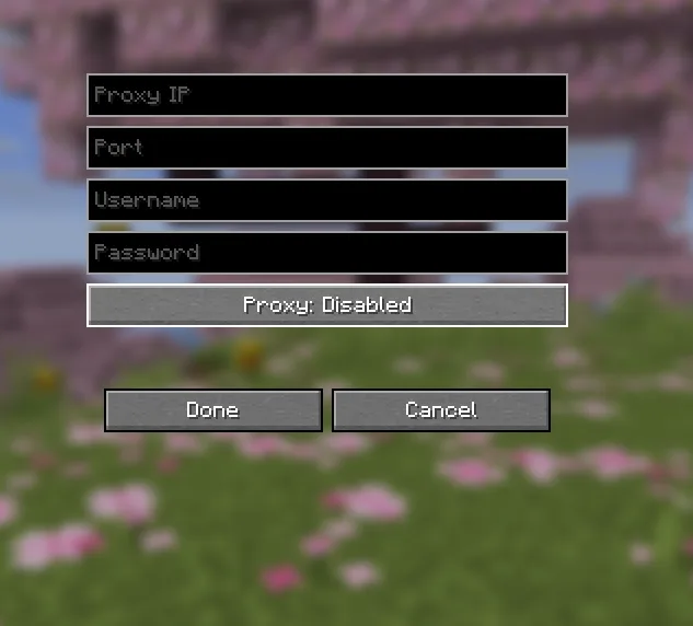 Отключенное состояние прокси-сервера в моде proxy-mod