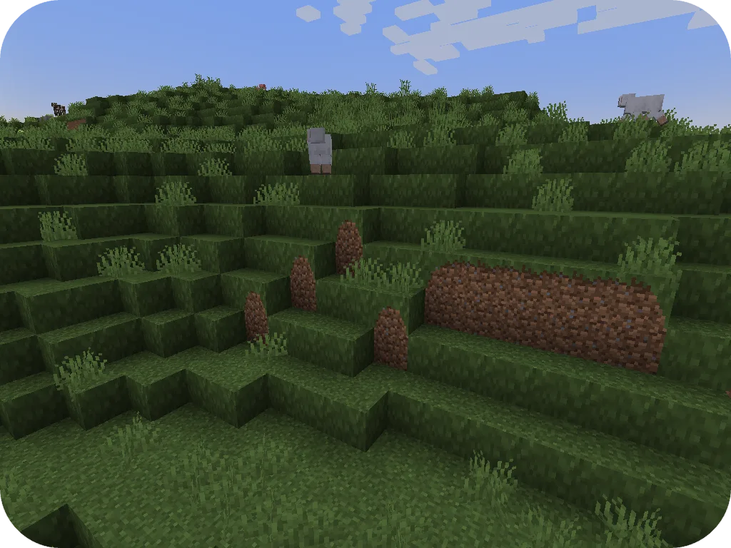 Соединение текстур травы с соседними блоками в моде Fusion.