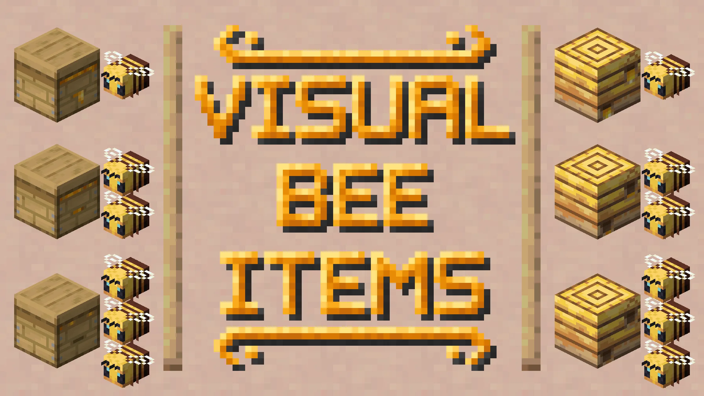 Визуальные предметы пчел в Minecraft