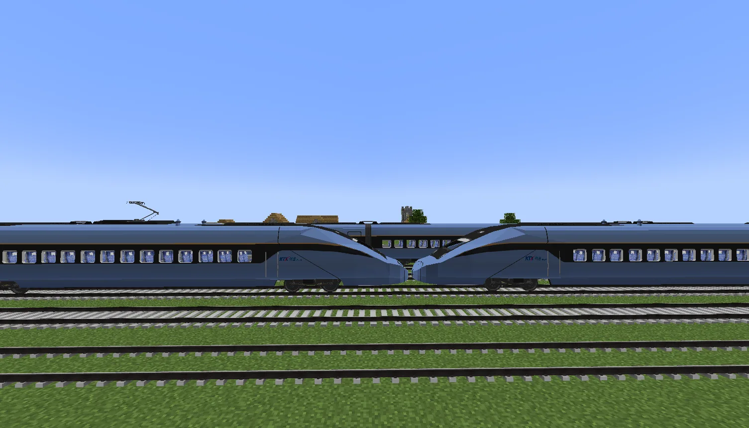 Скриншот поезда KTX_EUM в Minecraft (версия 4.0 beta).