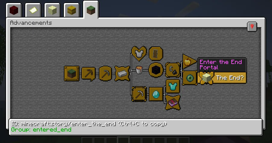 Дополнительные рамки для достижений в Minecraft, доступные через дата-паки.