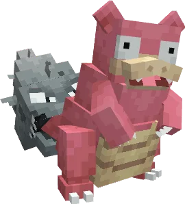 Модель покемона Слоубро в стиле Minecraft из проекта Cobble-Remodels.