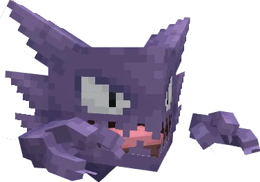 Рендер покемона Генгара из ресурспака Cobble-Remodels.