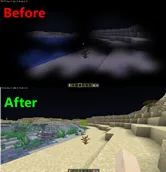 Игровой интерфейс Minecraft с отключенным эффектом наложения тыквы при ношении резной тыквы.