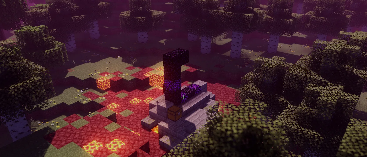 Логотип Baseline Shader на фоне портала в Нижний мир.