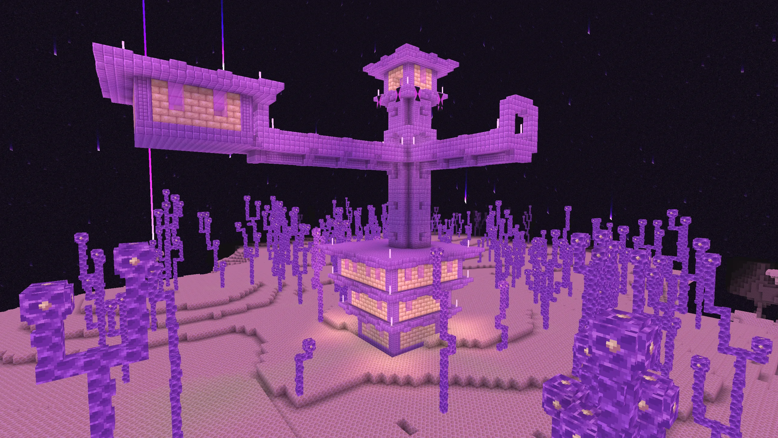 Изображение города Края в Minecraft.