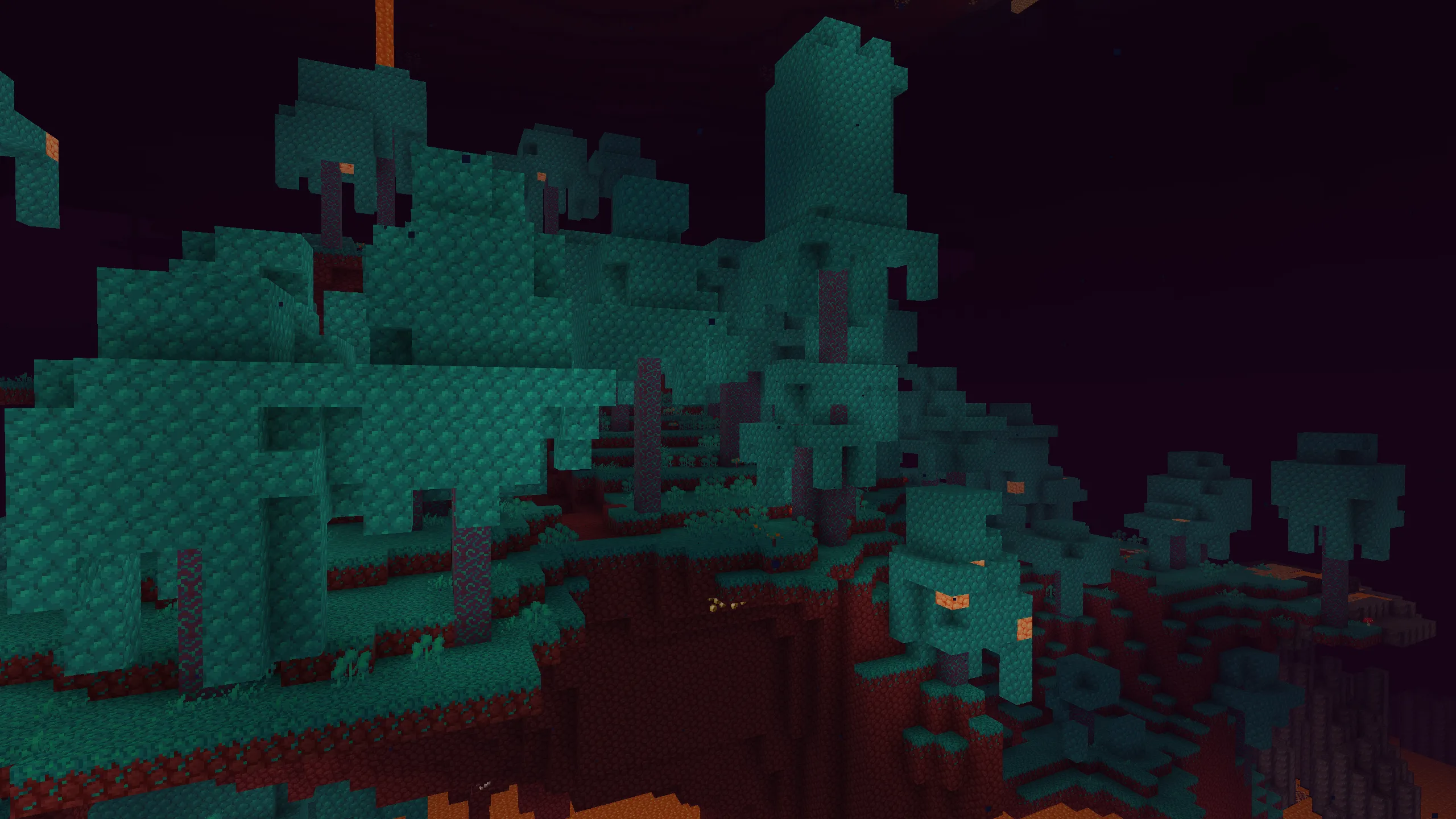 Искаженный лес в Minecraft.