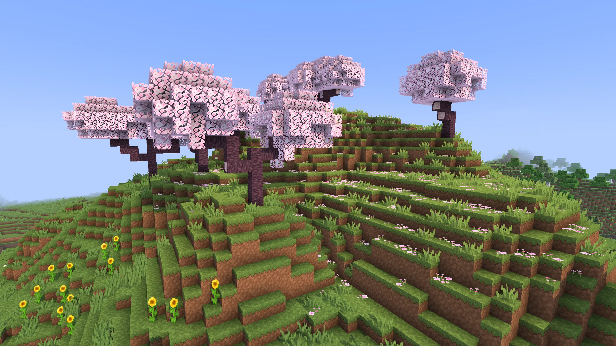 Вишневая роща в Minecraft.