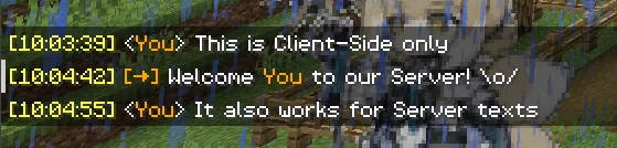 Скриншот функции скрытия ников в плагине Chat Tools.