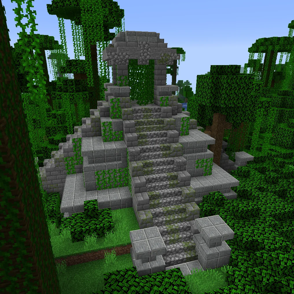 Джунглевый храм из проекта Explorations, дополняющий стандартную генерацию мира.