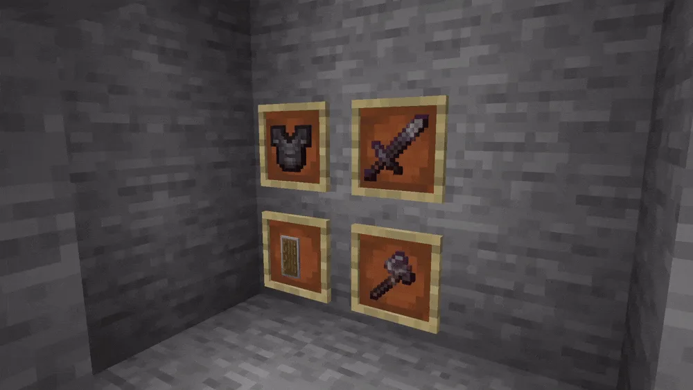 Демонстрация текстурпака Enchant Glint White / Silver в Minecraft.