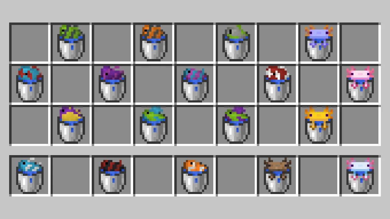 Отображение вида и цвета существ в ведрах