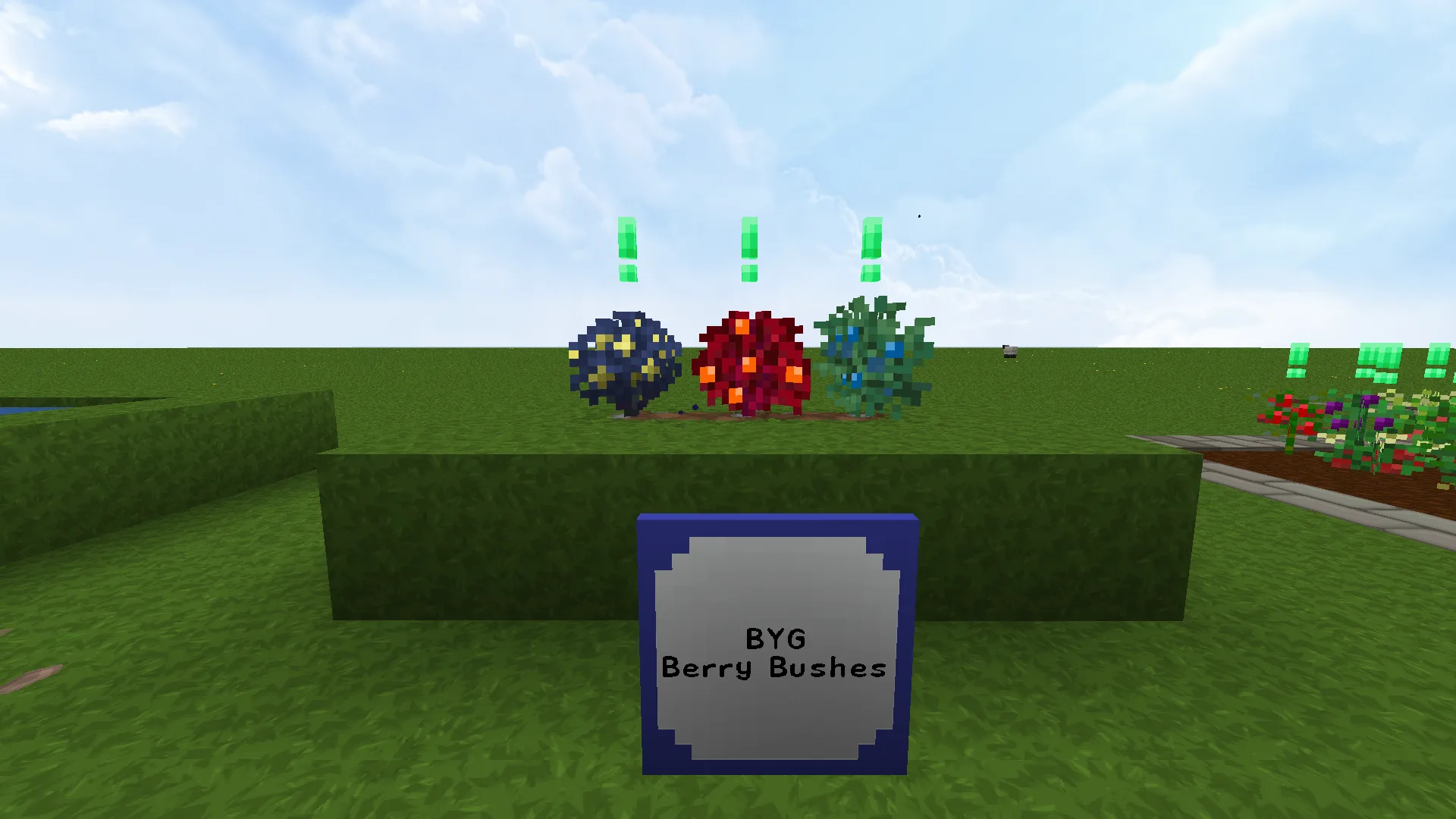 Кусты ягод из мода BYG в Minecraft.